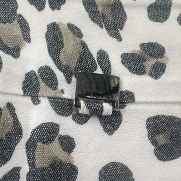 Lisette L Montreal Leopard Print Stretch Pants Gray White 14 - Picture 14 of 16